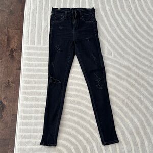 Citizens Of Humanity Dark Blue Distressed Skinny Jeans